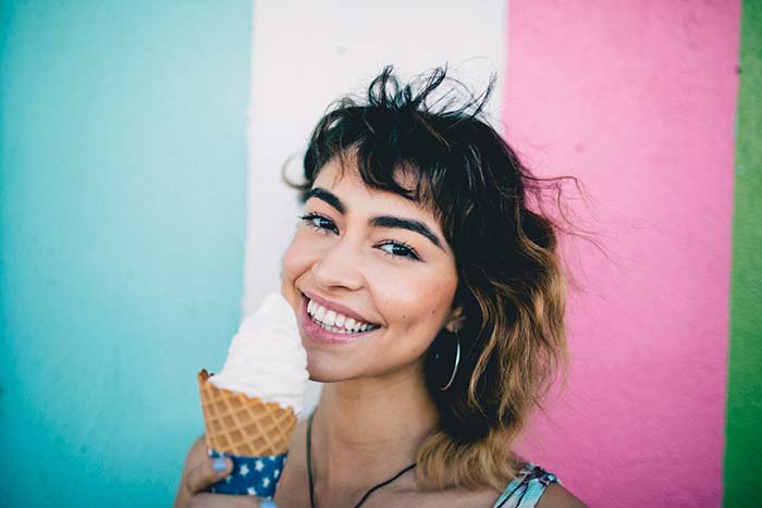 Girl eating ice cream