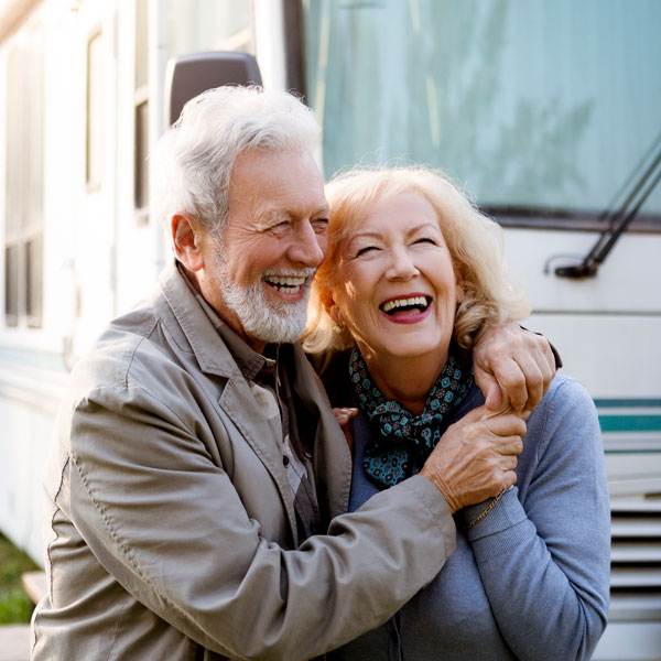 mature couple laughing