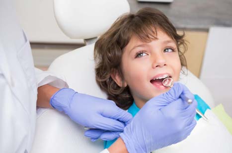 Small boy at the dental clinic