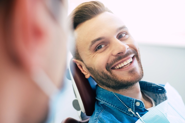 Patient receiving gentle laser dental treatment in Boise, ID